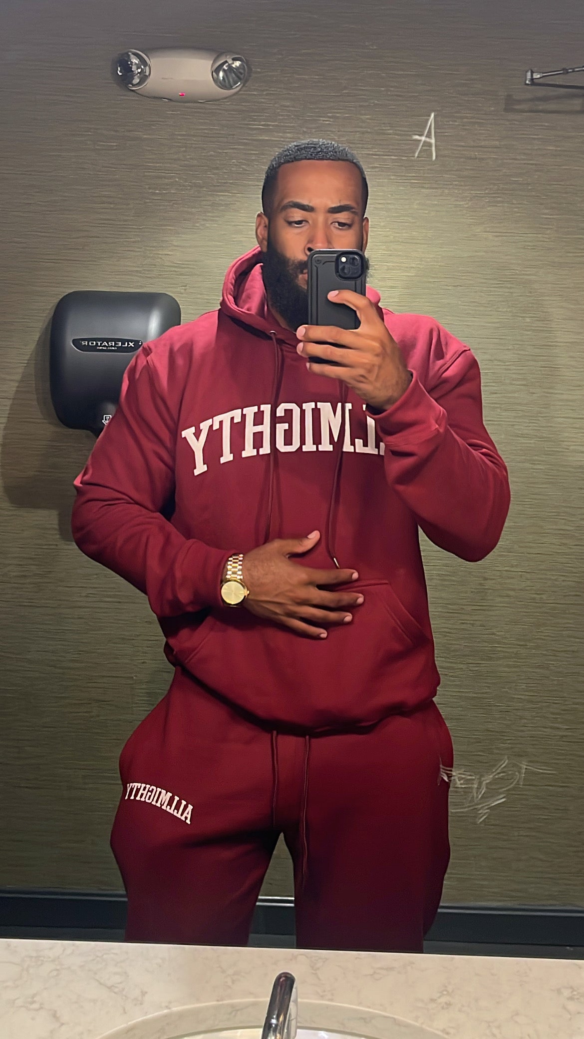 ALLMIGHTY BURGUNDY SWEATSUIT